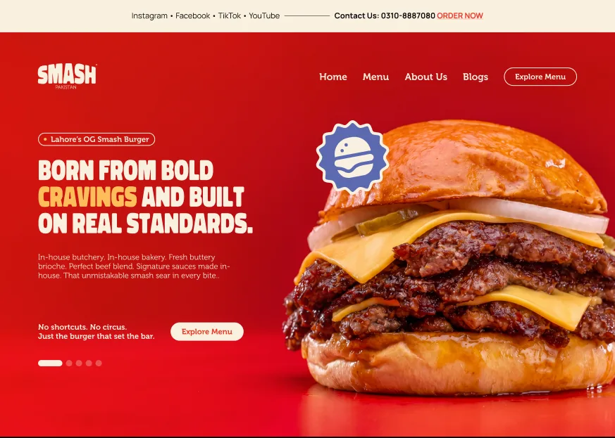 Premium restaurant website design preview
