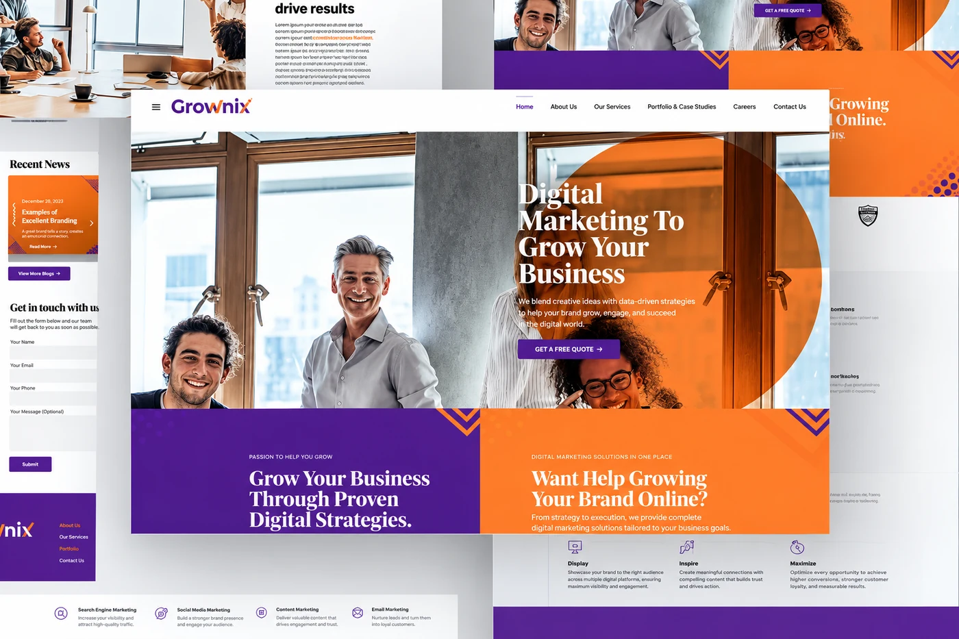 Grownix website design project